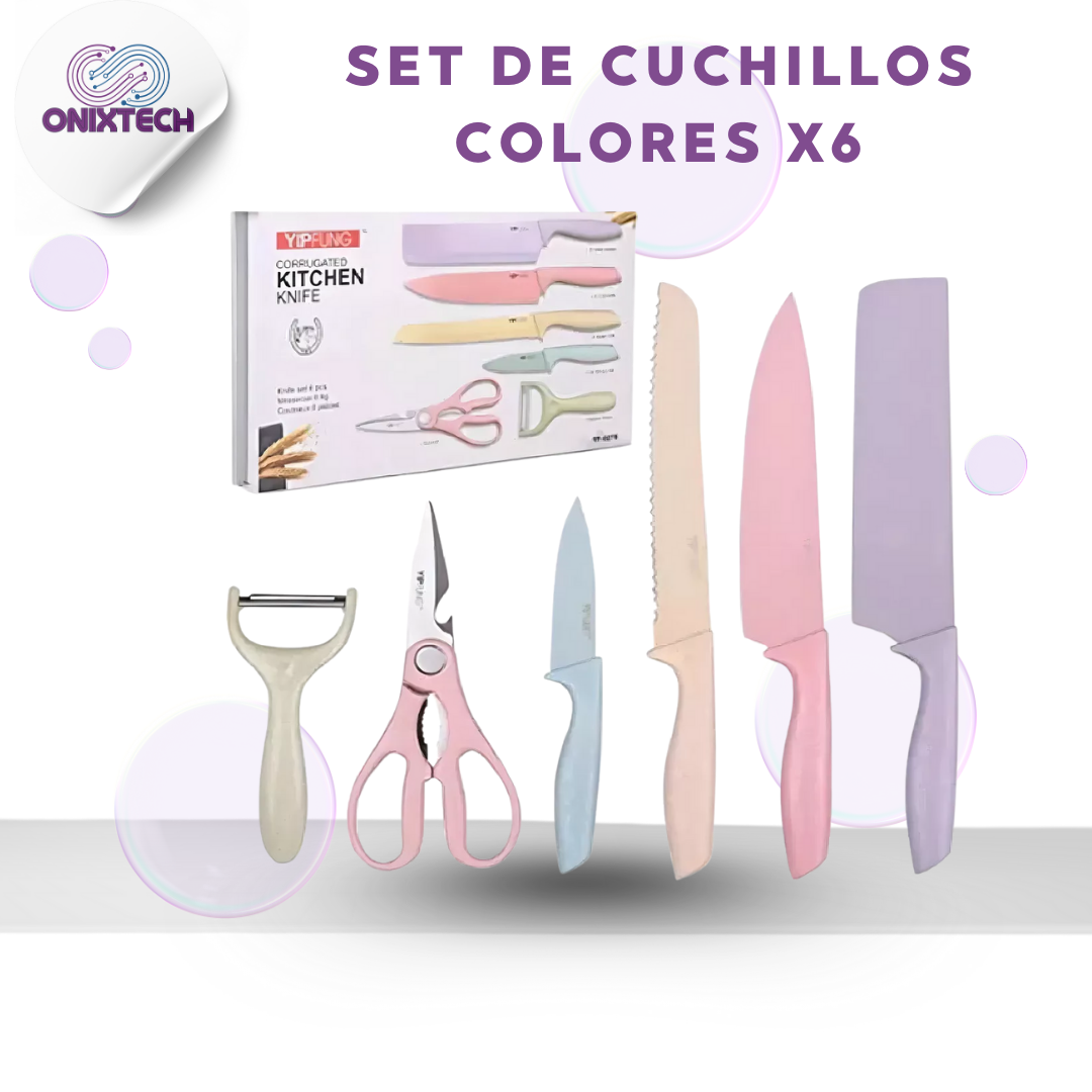 Miniatura 2 de SET DE CUCHILLOS COLORES X6